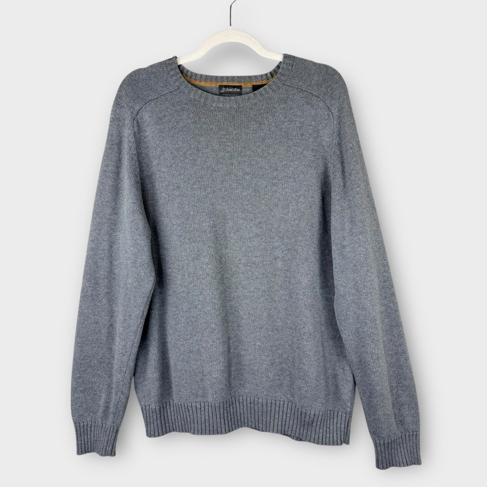 St. John’s Bay Men’s Heather Gray Crew Neck Sweater M 100% Cotton Charcoal Grey